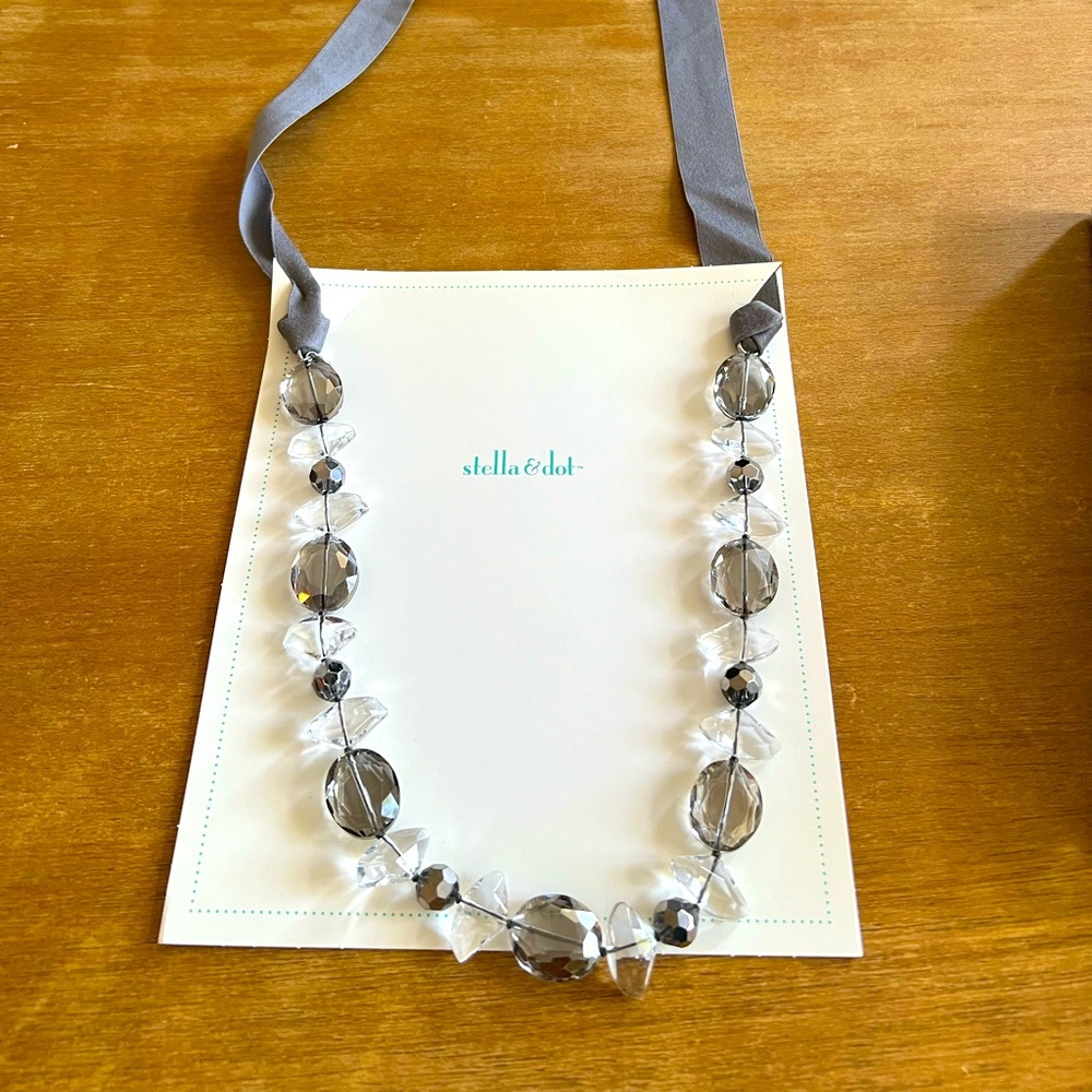 Stella & Dot Smoky Crystal Necklace